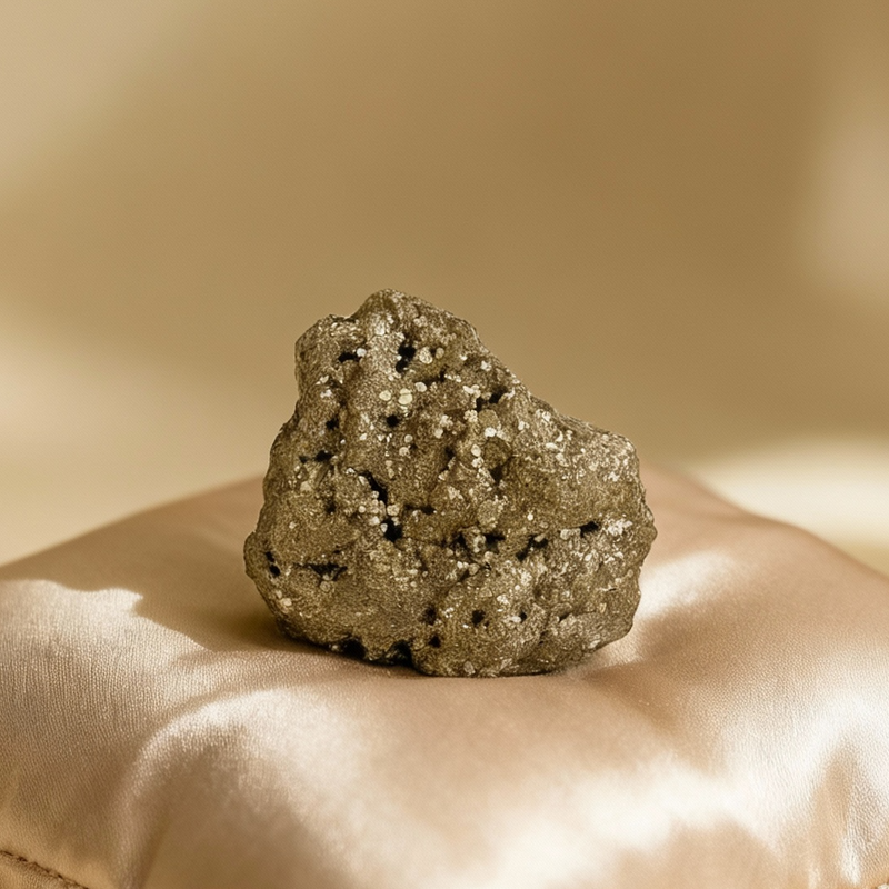 raw pyrite stone 10x