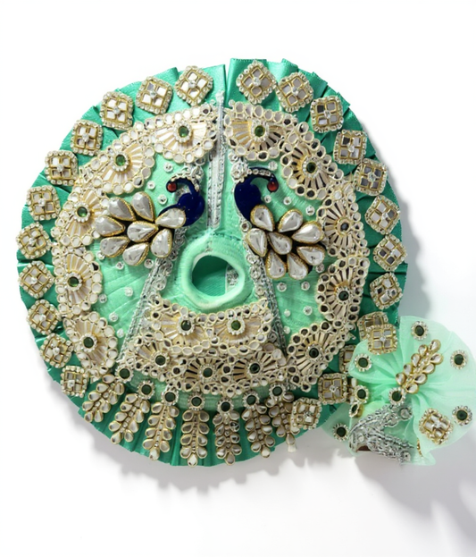 Astrosevatalk Gopal Ji Mayur Moti Shringar Dress