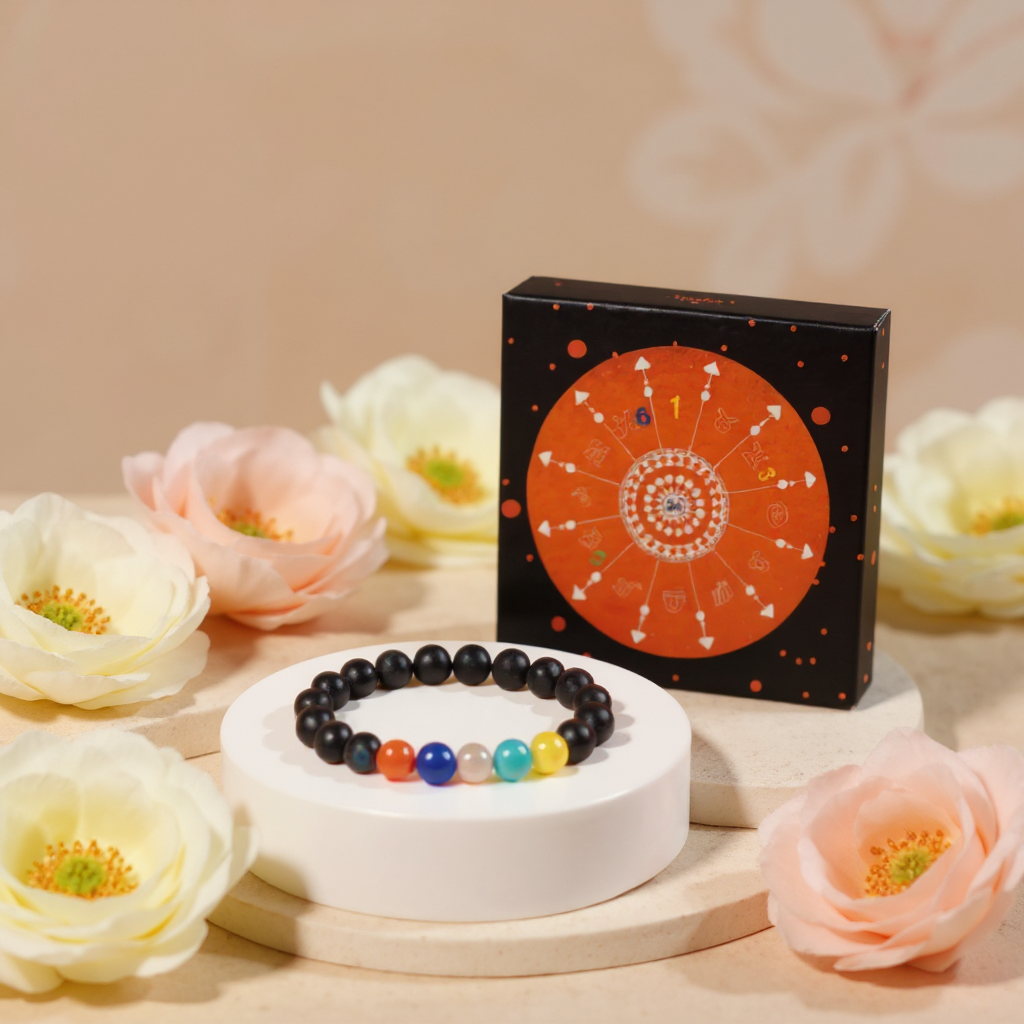 7 Chakra Lava Bracelet