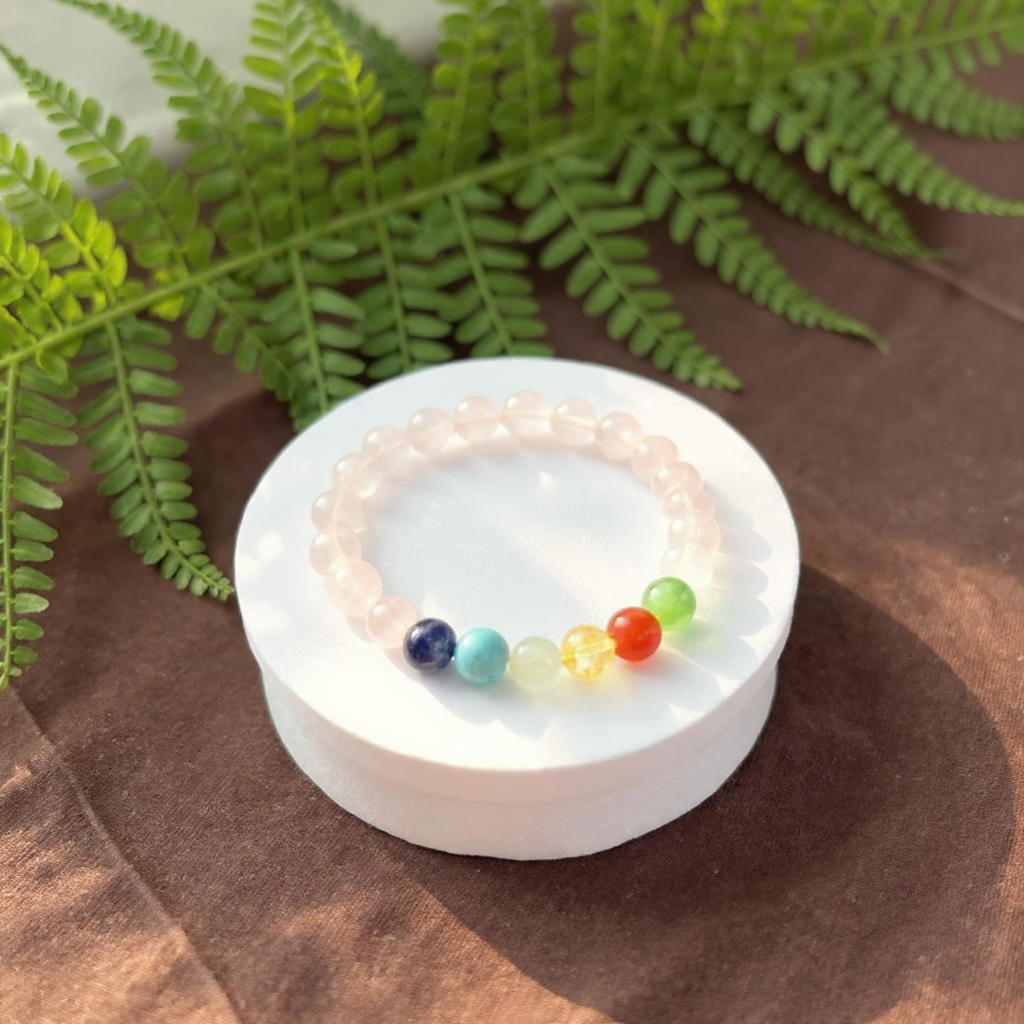 7 chakra with Rose Quartz