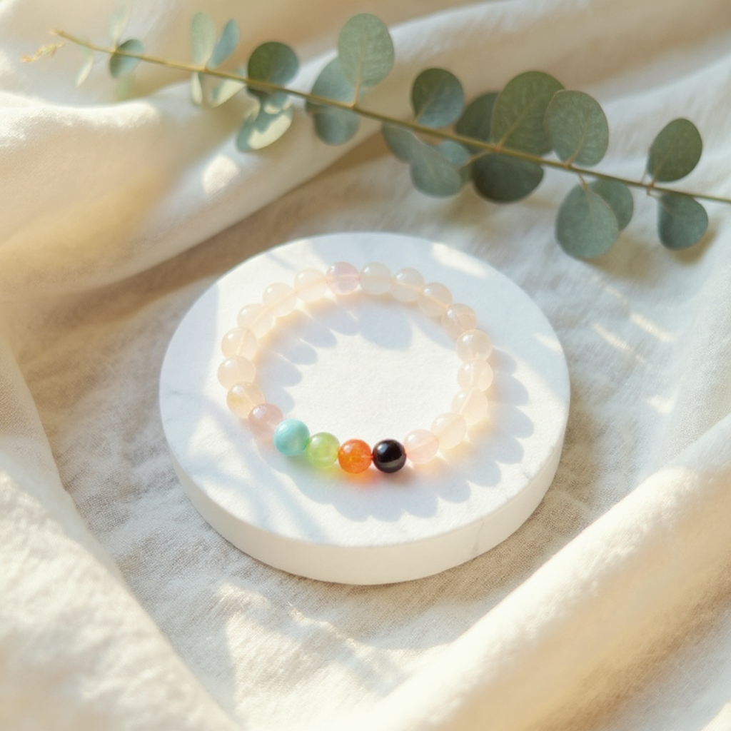 7 chakra with Rose Quartz