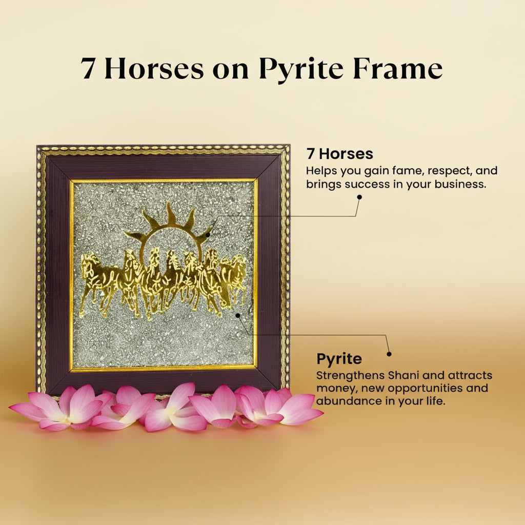 7 Horses on Raw Pyrite Frame Buy 2 Get 1 Free