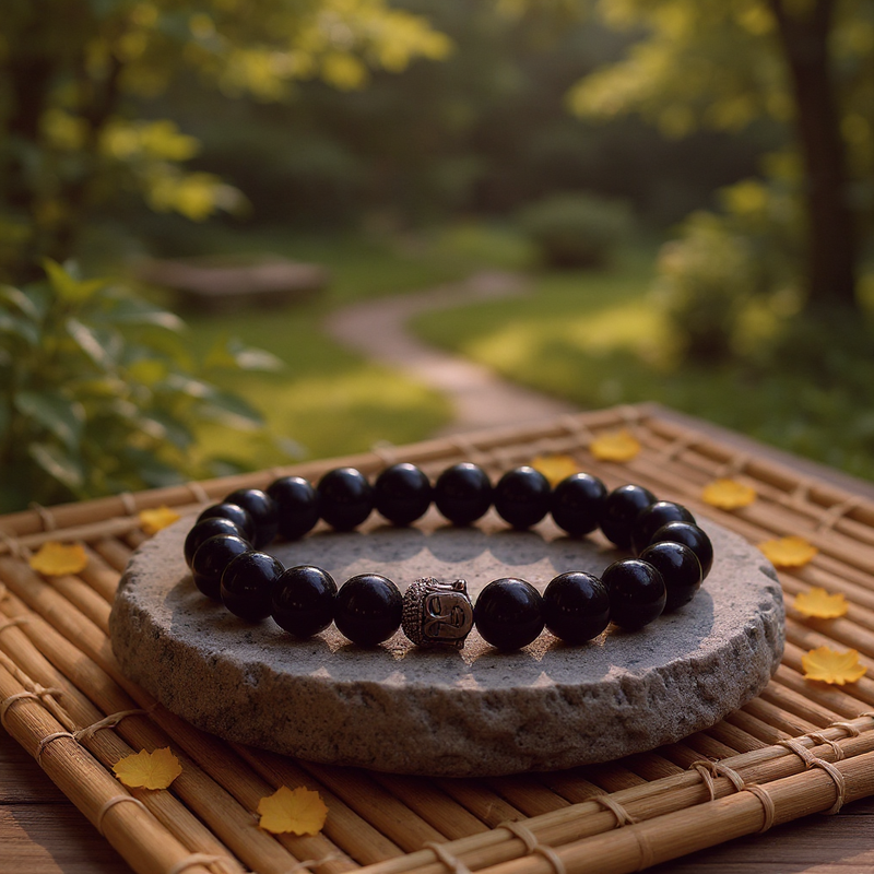 Black Tourmaline Bracelet with Buddha