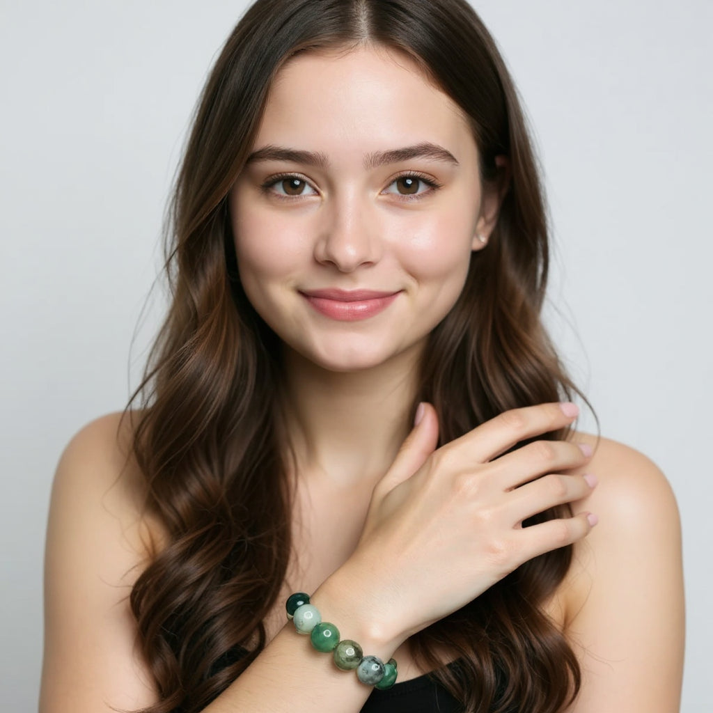 Moss agate bracelet