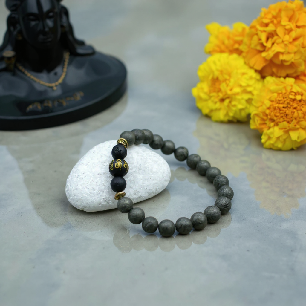 Raw Pyrite with Buddha Mantra