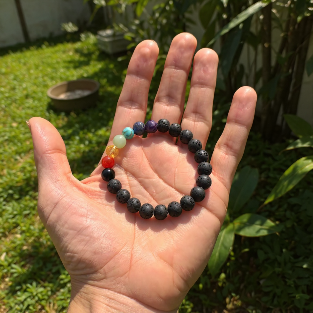 7 Chakra Lava Bracelet