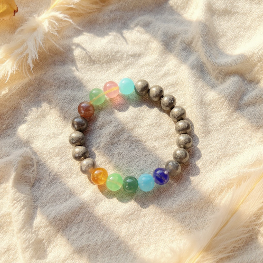 7 chakra with Pyrite