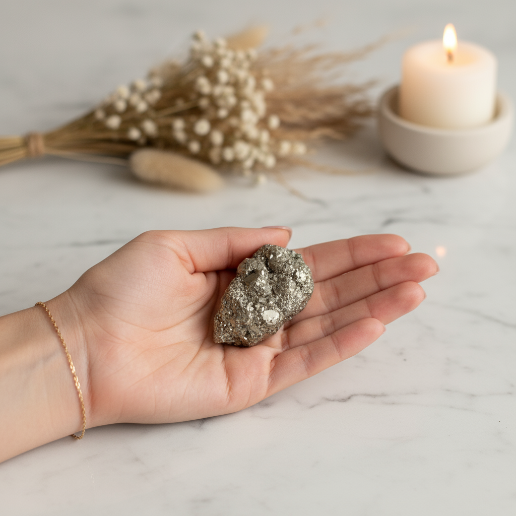 raw pyrite stone 10x