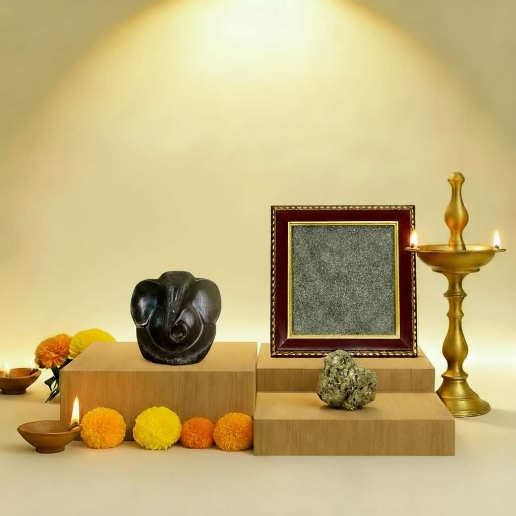 Pyrite Dhan Varsha Lakshmi Ganesh Combo