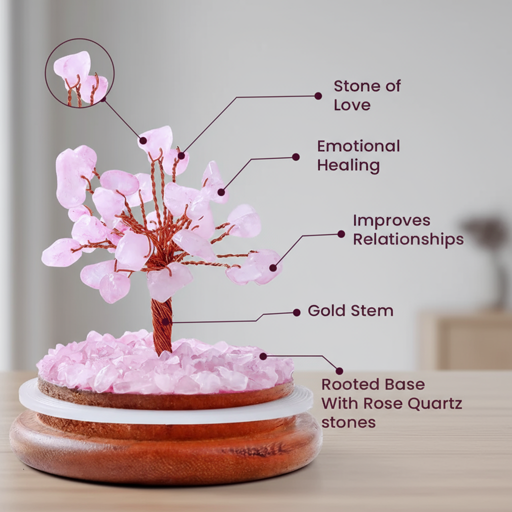 Rose Quartz Dome Crystal Tree